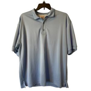 Columbia PFG Men's Vented Short Sleeve Polo Shirt Light Blue XL Wicking SPF 50